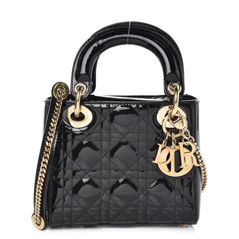 mini lady dior black patent|lady dior mini bag.